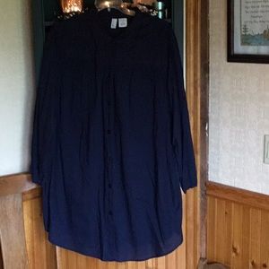 Swim 365 Button down Navy coverup tunic